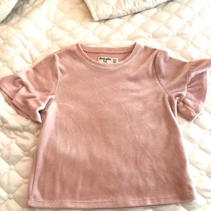 Abercrombie kids blush pink velour top